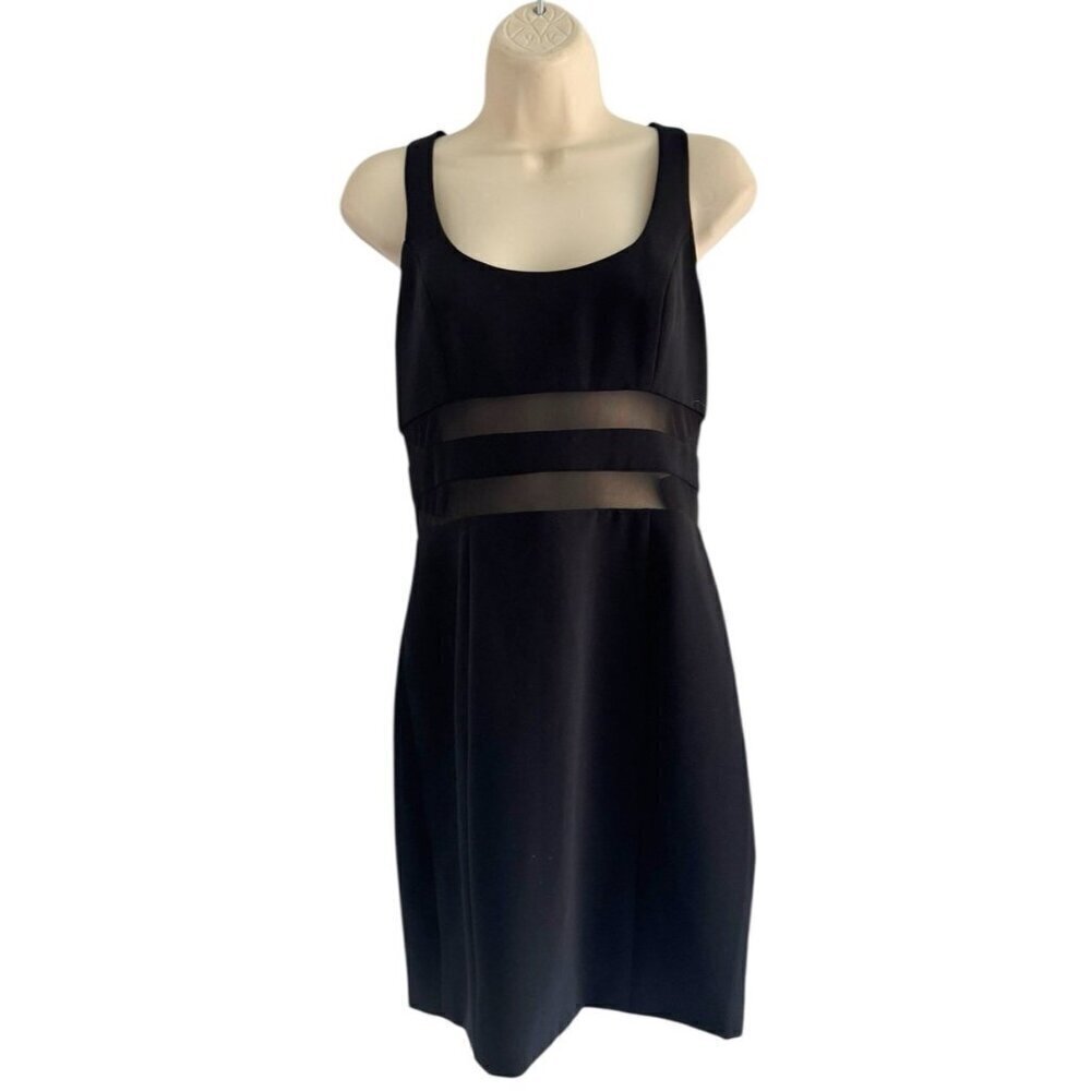 Jay Godfrey Womans Sz 6 Perot Black Mesh Insert Mini Dress Cocktail - Picture 2 of 9